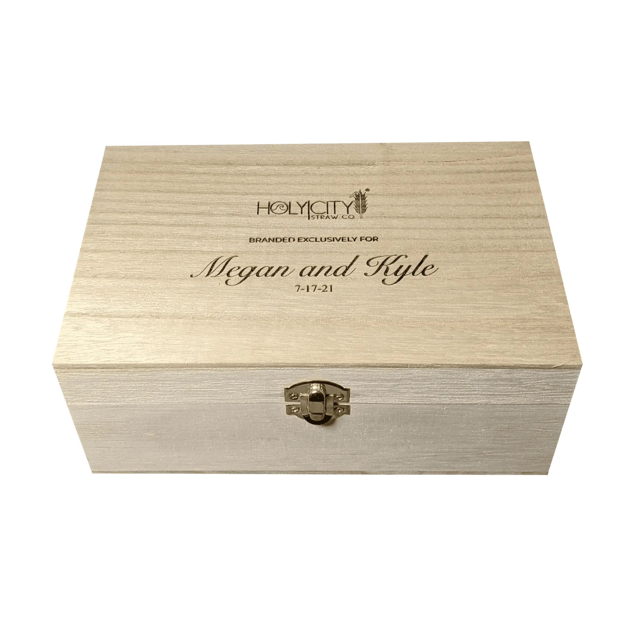 Megan  and Kyle Wedding Custom Branded Straw Holder Box Top.png