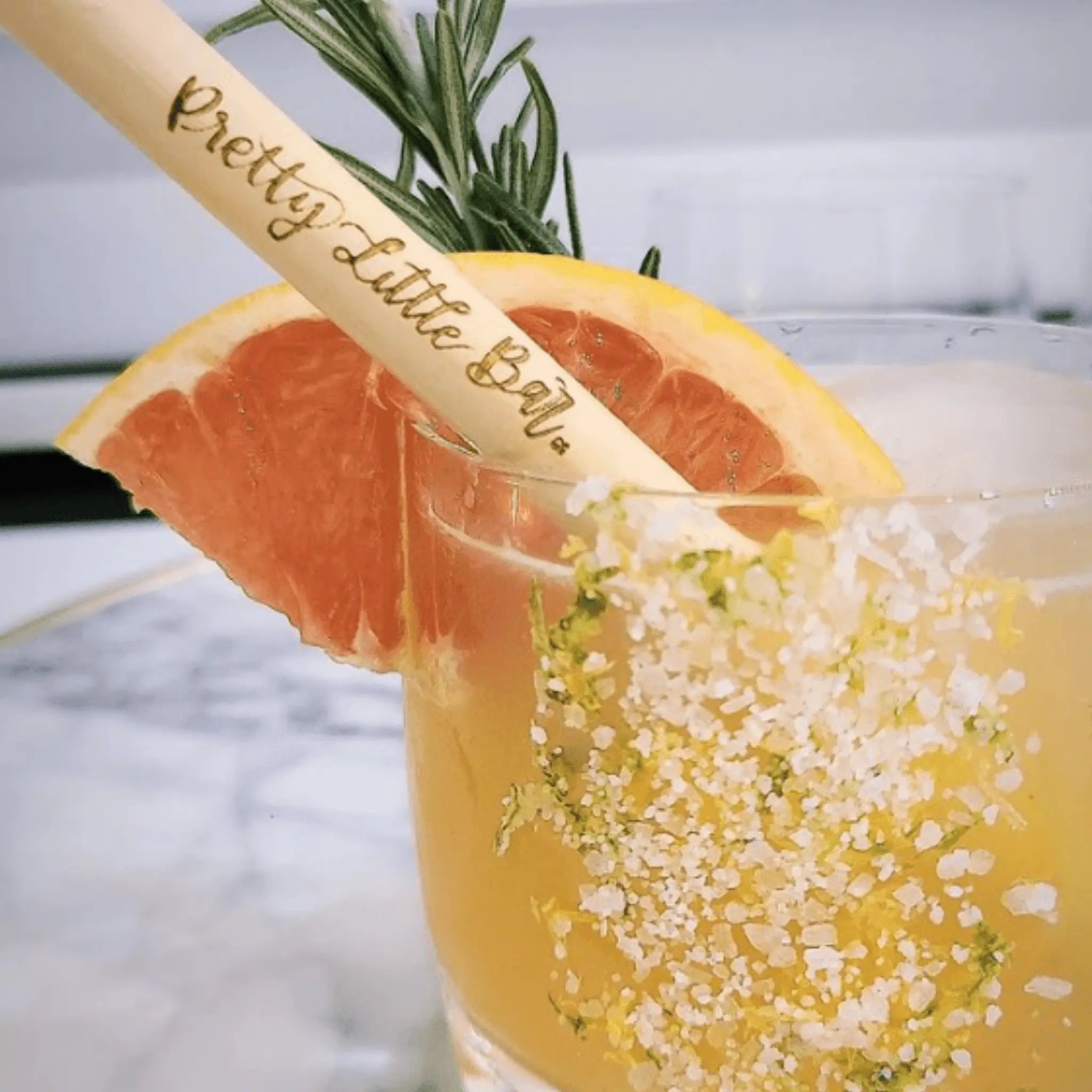 Pretty little bar laser engraved drinking straw