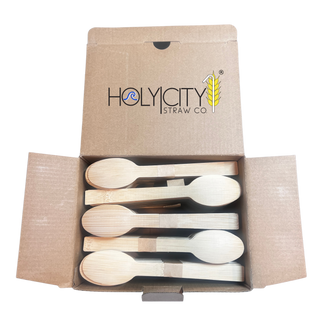 Holy City Straw Co. 250 count open box of unwrapped spoons