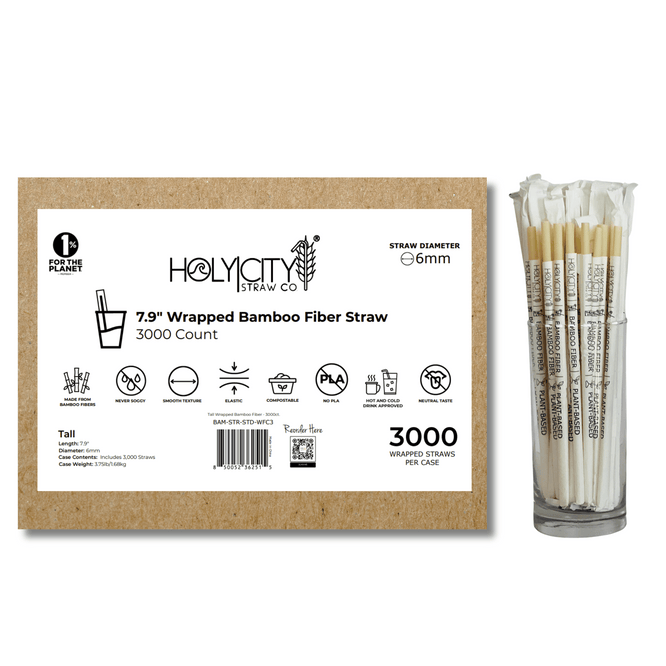 Holy City Straw Co case of 3,000 count 7.9