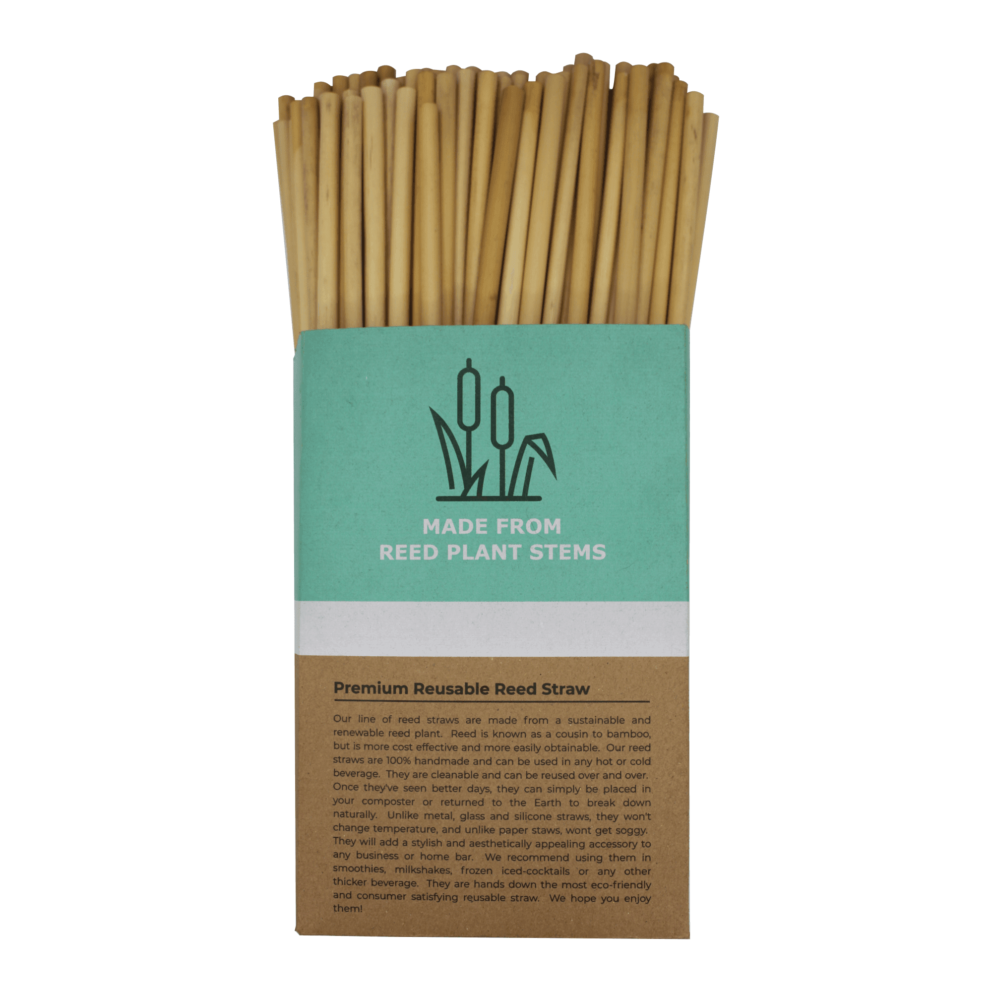 250 count box of Holy City Straw Company Reed Straws with Straws coming out of the box